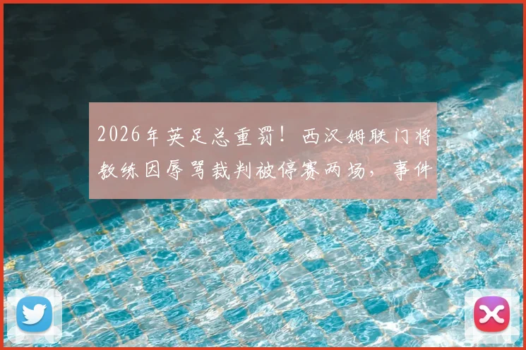 2026年英足总重罚！西汉姆联门将教练因辱骂裁判被停赛两场，事件详细回顾与后续影响分析